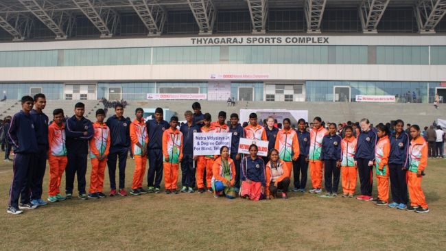 Nethra students win 18 medals and a Team championship award in IBSA sports meet