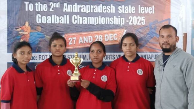 Nethra Vidyalaya Students Shine at 2nd Andhra Pradesh Goalball Tournament